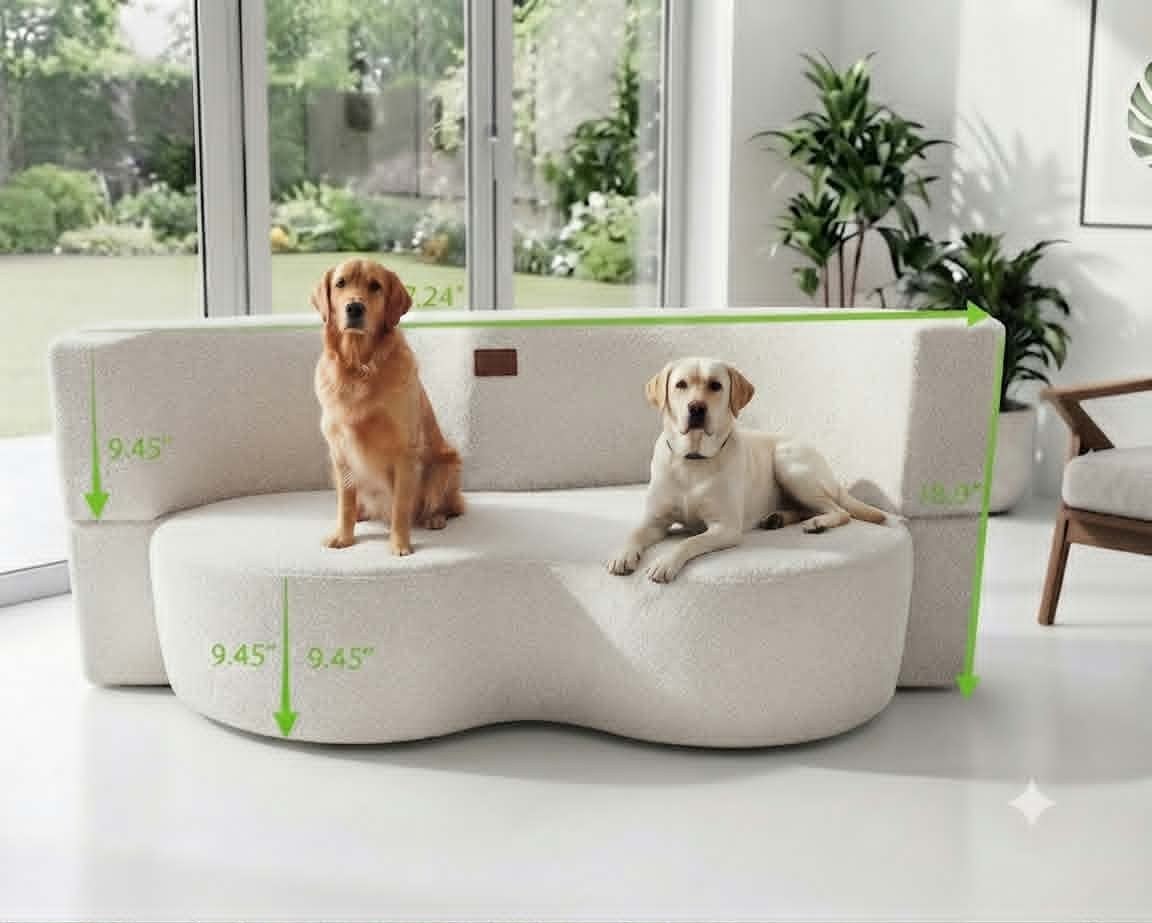 Dimension diagram of the White Velvet sofa in its seat configuration: 47.24 inches wide, 9.45-inch seat height and 9.45-inch backrest